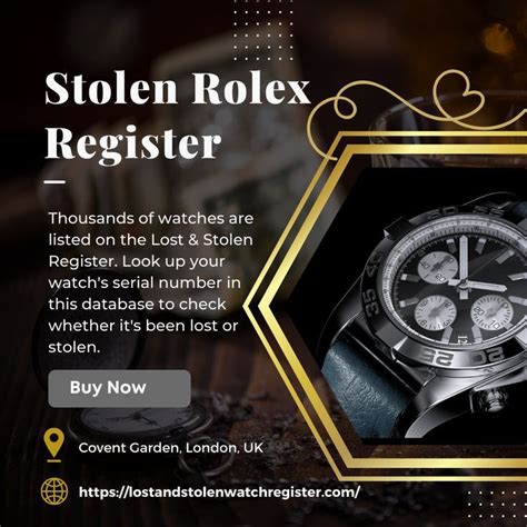 are rolex watches registered when bought|Rolex database of stolen watches.